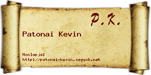 Patonai Kevin névjegykártya