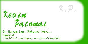 kevin patonai business card